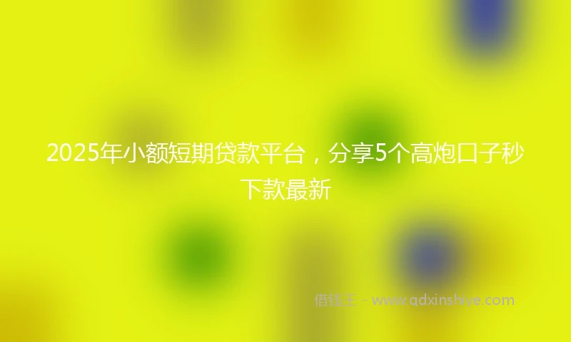 2025年小额短期贷款平台，分享5个高炮口子秒下款最新