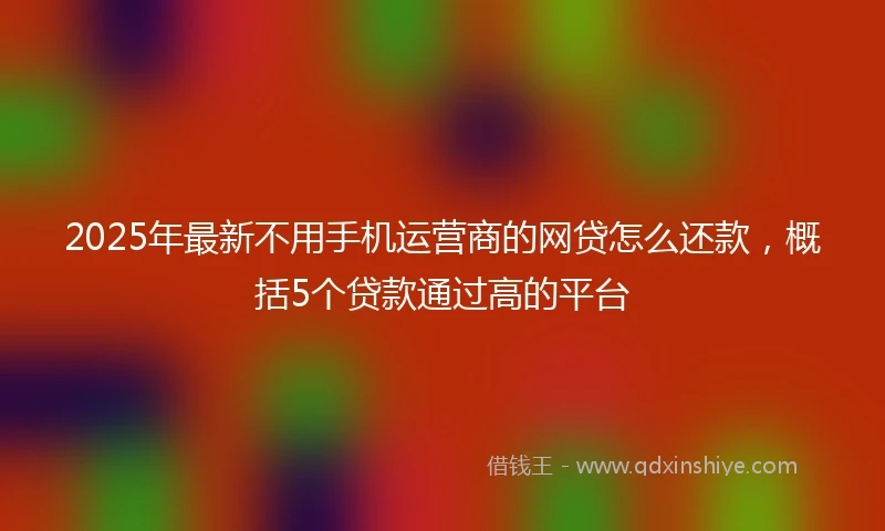 2025年最新不用手机运营商的网贷怎么还款，概括5个贷款通过高的平台