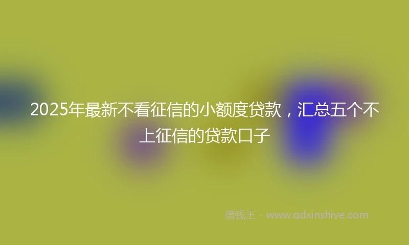 2025年最新不看征信的小额度贷款，汇总五个不上征信的贷款口子