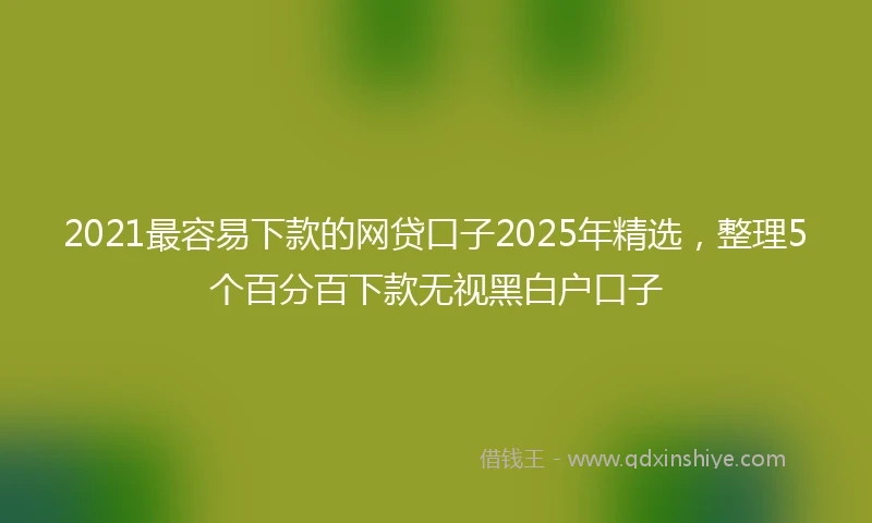 2021最容易下款的网贷口子2025年精选，整理5个百分百下款无视黑白户口子