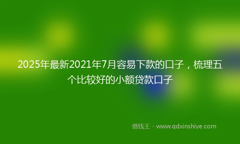 2025年最新2021年7月容易下款的口子，梳理五个比较好的小额贷款口子