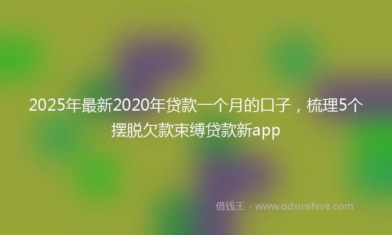 2025年最新2020年贷款一个月的口子，梳理5个摆脱欠款束缚贷款新app