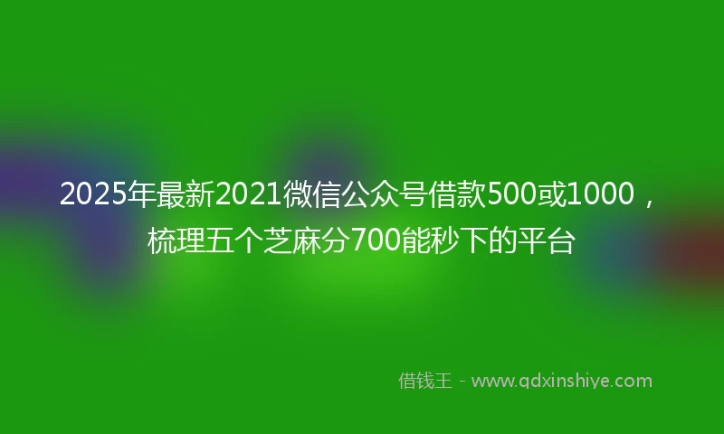 2025年最新2021微信公众号借款500或1000,梳理五个芝麻分700能秒下的平台
