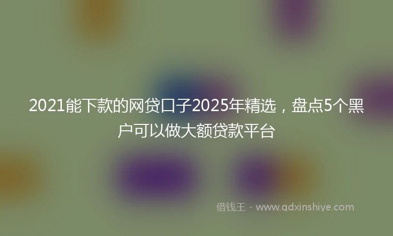 2021能下款的网贷口子2025年精选，盘点5个黑户可以做大额贷款平台