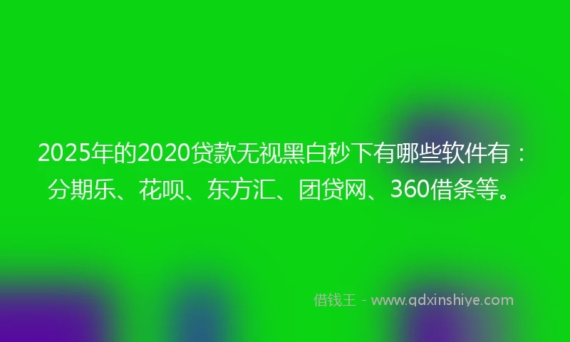 2025年的2020贷款无视黑白秒下有哪些软件有：分期乐、花呗、东方汇、团贷网、360借条等。