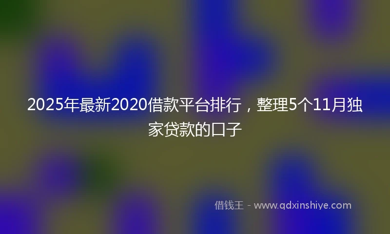 2025年最新2020借款平台排行，整理5个11月独家贷款的口子
