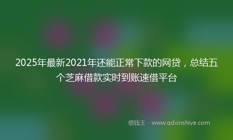 2025年最新2021年还能正常下款的网贷，总结五个芝麻借款实时到账速借平台
