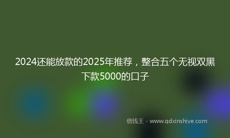 2024还能放款的2025年推荐，整合五个无视双黑下款5000的口子