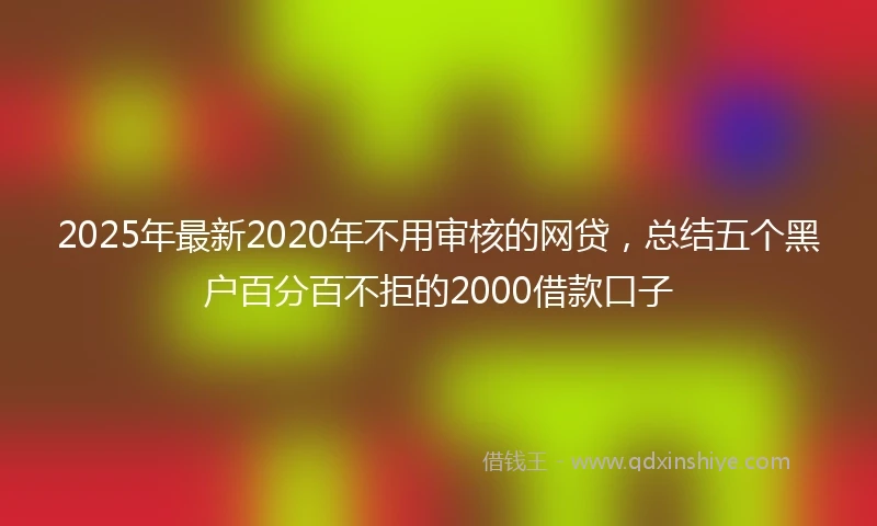 2025年最新2020年不用审核的网贷，总结五个黑户百分百不拒的2000借款口子