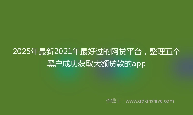 2025年最新2021年最好过的网贷平台，整理五个黑户成功获取大额贷款的app