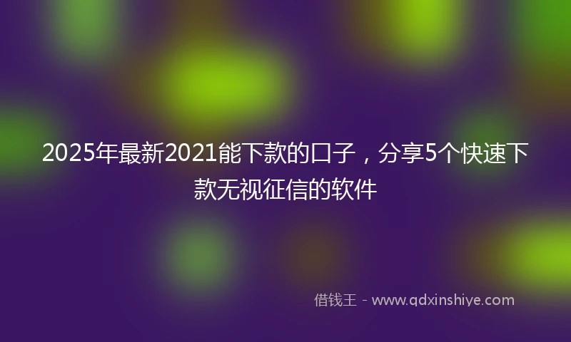 2025年最新2021能下款的口子，分享5个快速下款无视征信的软件