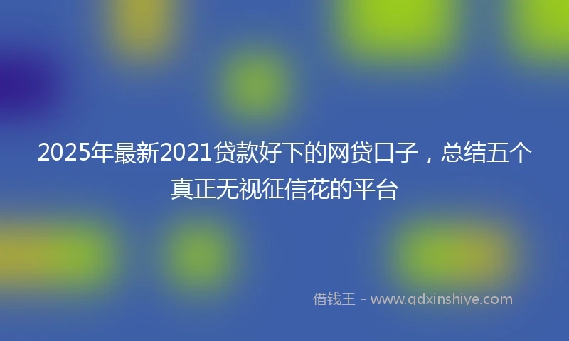 2025年最新2021贷款好下的网贷口子，总结五个真正无视征信花的平台