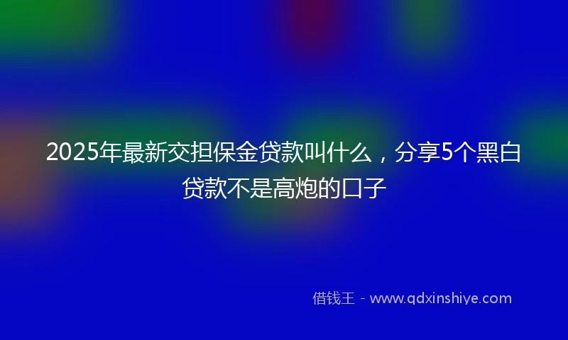 2025年最新交担保金贷款叫什么，分享5个黑白贷款不是高炮的口子