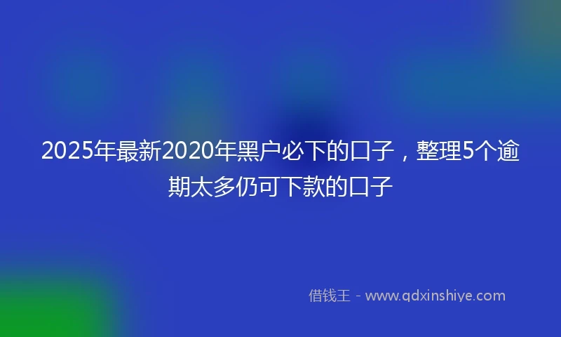2025年最新2020年黑户必下的口子，整理5个逾期太多仍可下款的口子