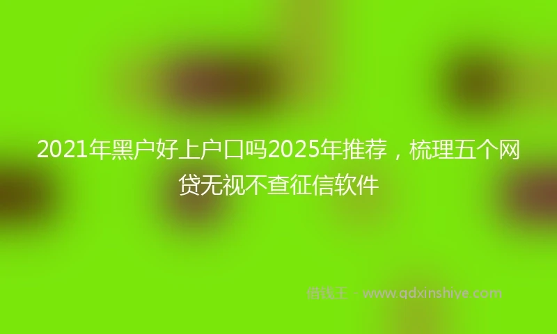 2021年黑户好上户口吗2025年推荐，梳理五个网贷无视不查征信软件