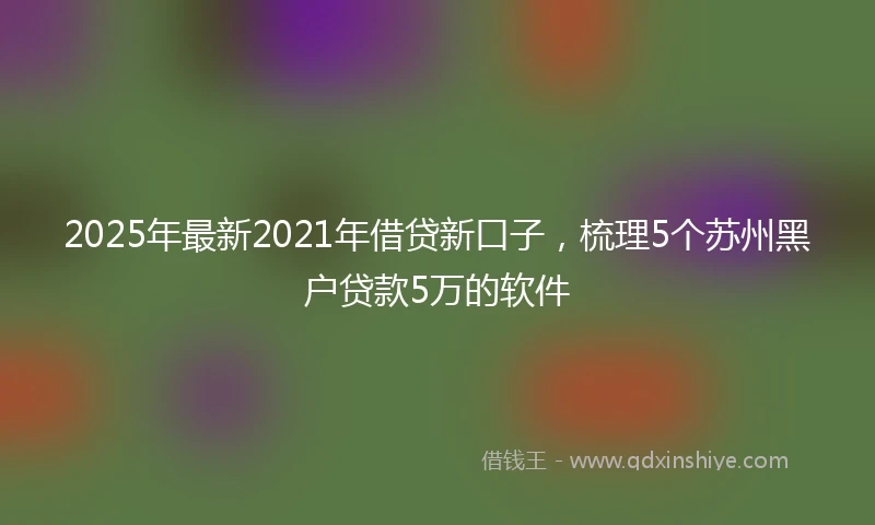 2025年最新2021年借贷新口子，梳理5个苏州黑户贷款5万的软件