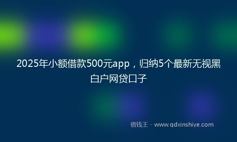 2025年小额借款500元app，归纳5个最新无视黑白户网贷口子