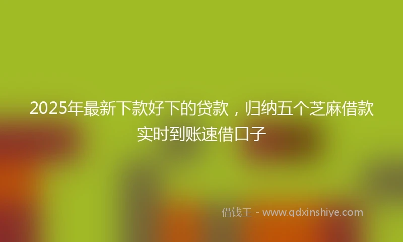 2025年最新下款好下的贷款，归纳五个芝麻借款实时到账速借口子