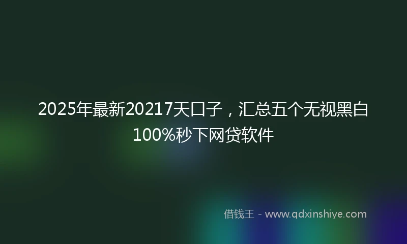 2025年最新20217天口子，汇总五个无视黑白100%秒下网贷软件
