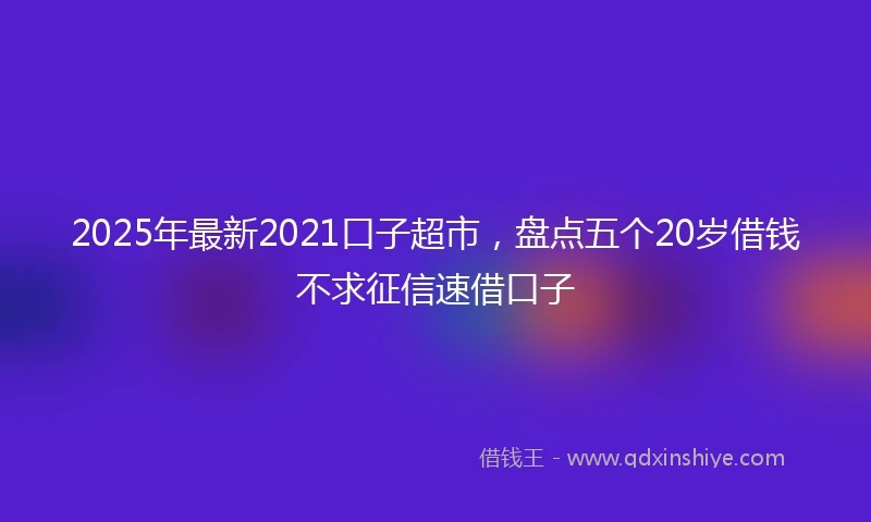 2025年最新2021口子超市，盘点五个20岁借钱不求征信速借口子