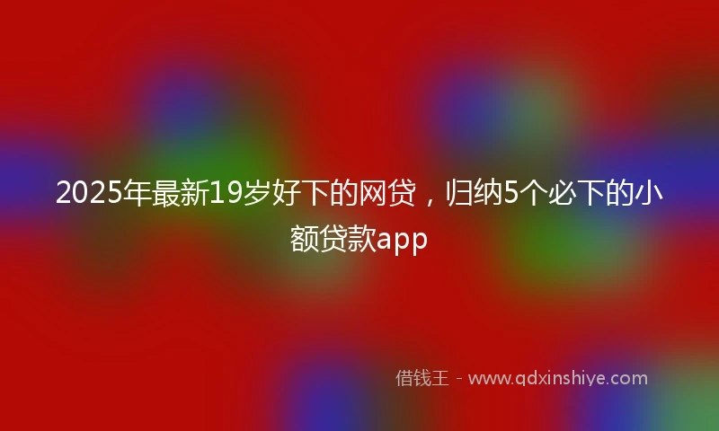 2025年最新19岁好下的网贷，归纳5个必下的小额贷款app