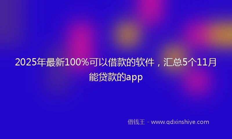 2025年最新100%可以借款的软件，汇总5个11月能贷款的app