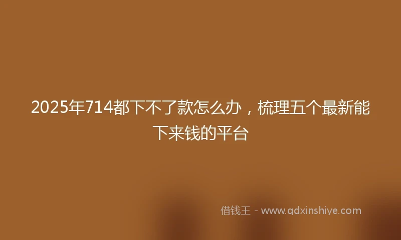 2025年714都下不了款怎么办，梳理五个最新能下来钱的平台