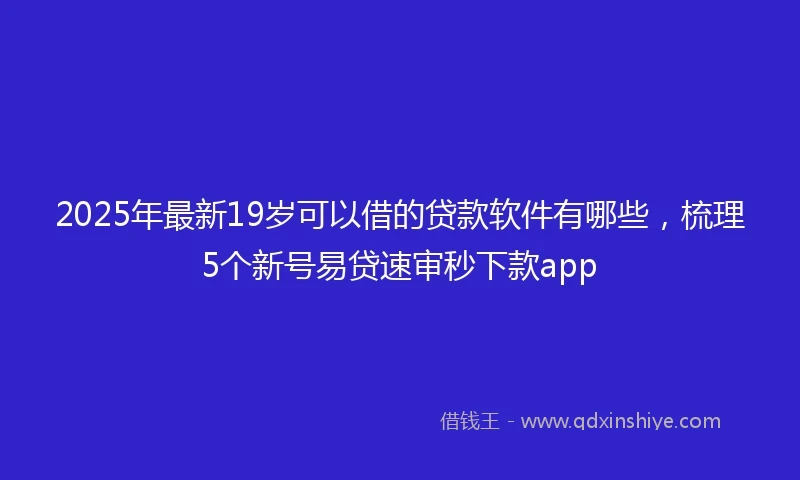 2025年最新19岁可以借的贷款软件有哪些，梳理5个新号易贷速审秒下款app