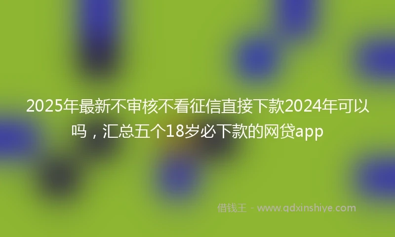 2025年最新不审核不看征信直接下款2024年可以吗，汇总五个18岁必下款的网贷app