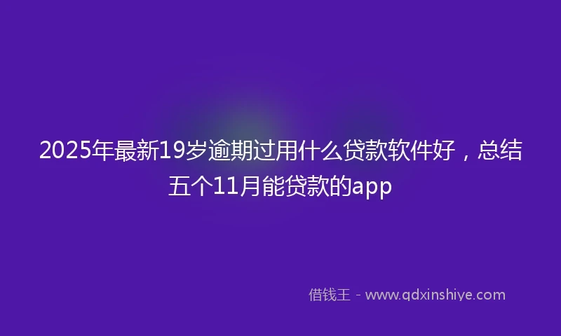 2025年最新19岁逾期过用什么贷款软件好，总结五个11月能贷款的app