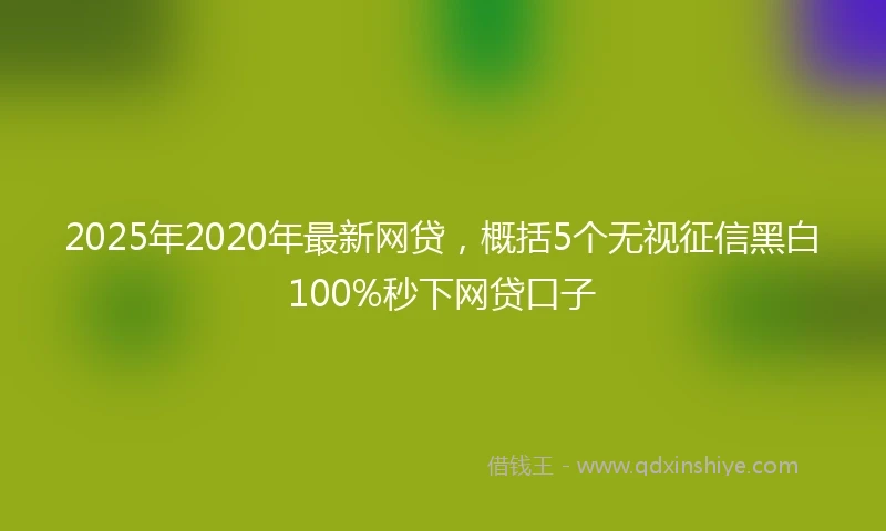 2025年2020年最新网贷，概括5个无视征信黑白100%秒下网贷口子