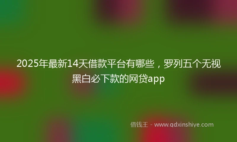 2025年最新14天借款平台有哪些，罗列五个无视黑白必下款的网贷app