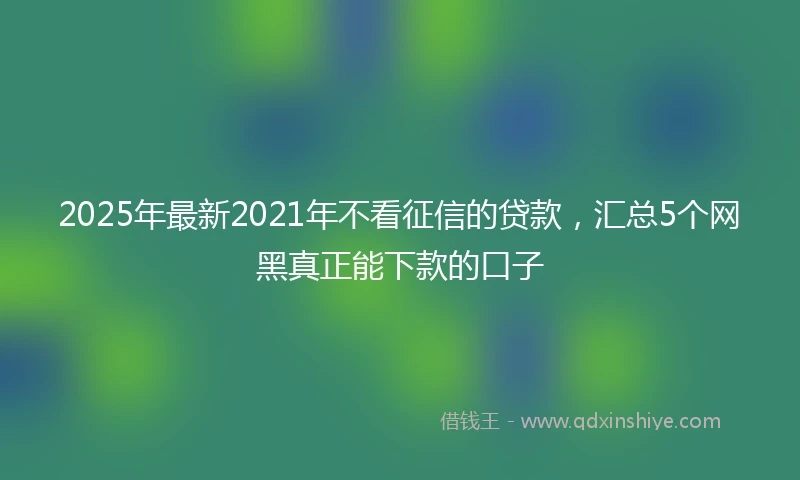 2025年最新2021年不看征信的贷款，汇总5个网黑真正能下款的口子