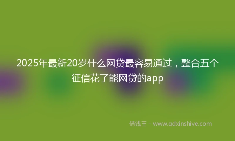 2025年最新20岁什么网贷最容易通过，整合五个征信花了能网贷的app