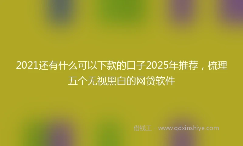 2021还有什么可以下款的口子2025年推荐，梳理五个无视黑白的网贷软件