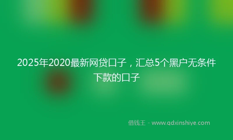 2025年2020最新网贷口子，汇总5个黑户无条件下款的口子