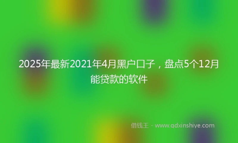 2025年最新2021年4月黑户口子，盘点5个12月能贷款的软件