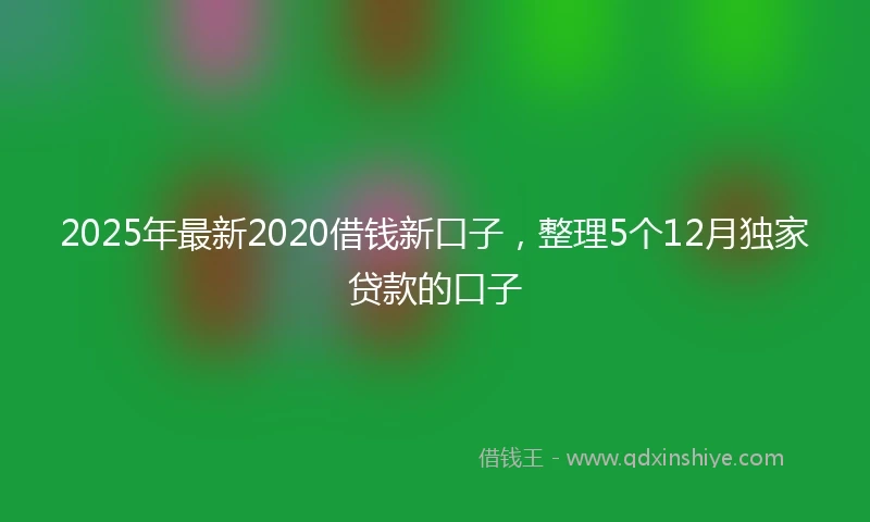 2025年最新2020借钱新口子，整理5个12月独家贷款的口子