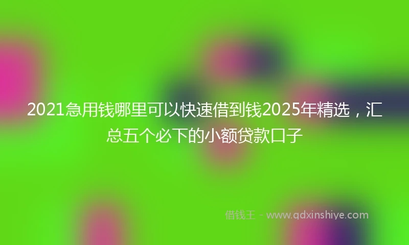 2021急用钱哪里可以快速借到钱2025年精选，汇总五个必下的小额贷款口子