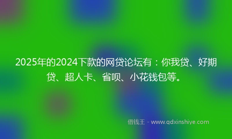 2025年的2024下款的网贷论坛有：你我贷、好期贷、超人卡、省呗、小花钱包等。