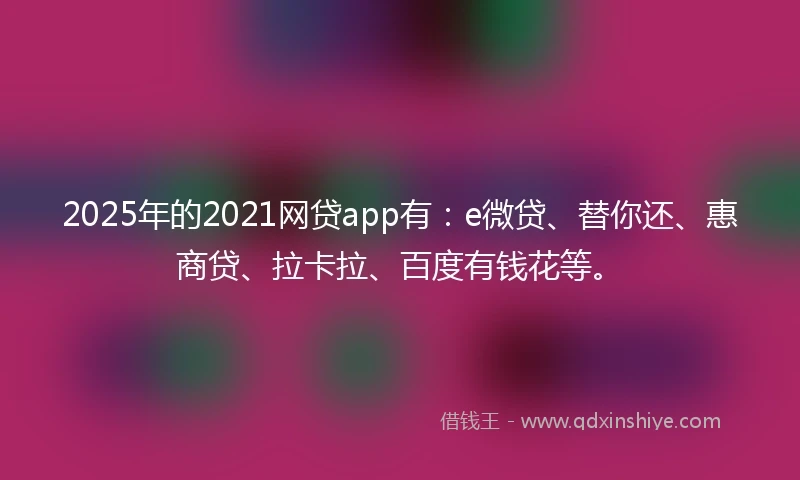 2025年的2021网贷app有：e微贷、替你还、惠商贷、拉卡拉、百度有钱花等。