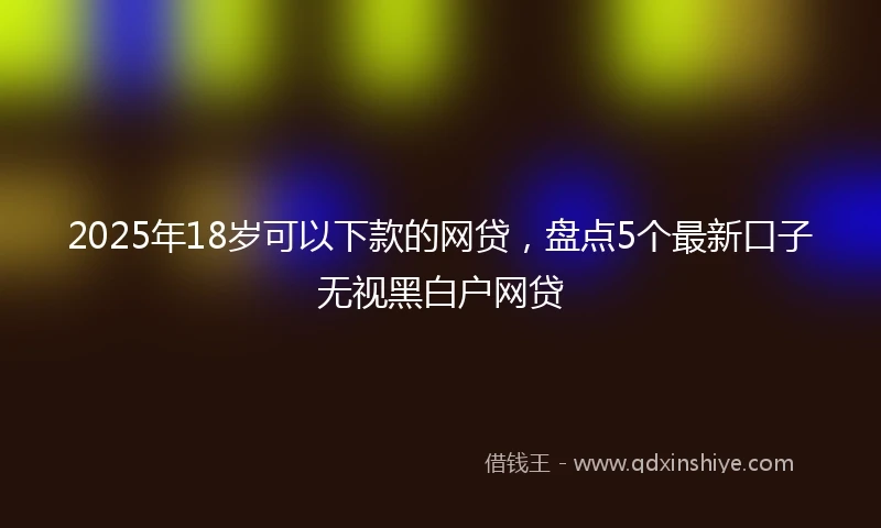2025年18岁可以下款的网贷，盘点5个最新口子无视黑白户网贷