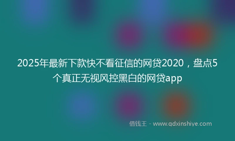 2025年最新下款快不看征信的网贷2020，盘点5个真正无视风控黑白的网贷app