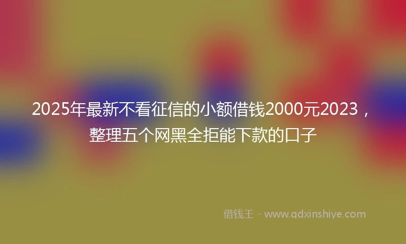 2025年最新不看征信的小额借钱2000元2023，整理五个网黑全拒能下款的口子