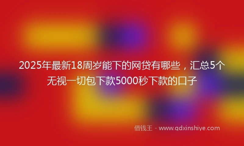 2025年最新18周岁能下的网贷有哪些，汇总5个无视一切包下款5000秒下款的口子
