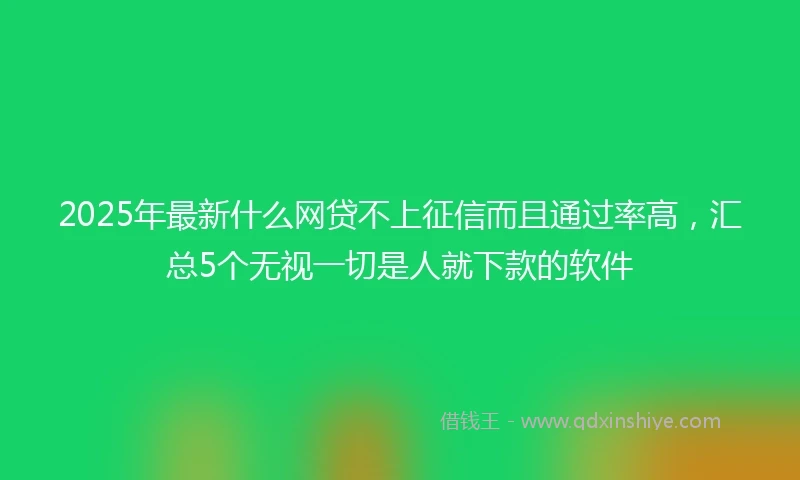 2025年最新什么网贷不上征信而且通过率高，汇总5个无视一切是人就下款的软件
