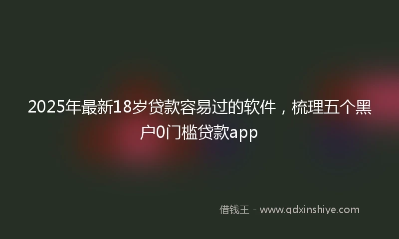 2025年最新18岁贷款容易过的软件，梳理五个黑户0门槛贷款app