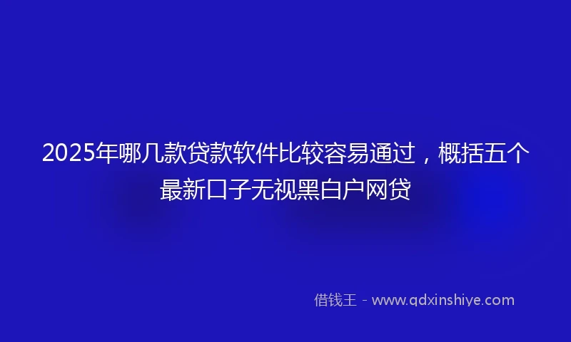 2025年哪几款贷款软件比较容易通过，概括五个最新口子无视黑白户网贷