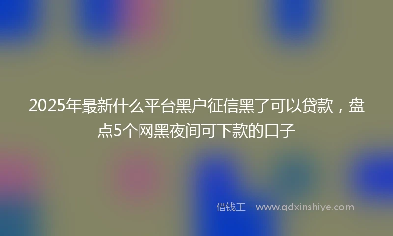 2025年最新什么平台黑户征信黑了可以贷款，盘点5个网黑夜间可下款的口子