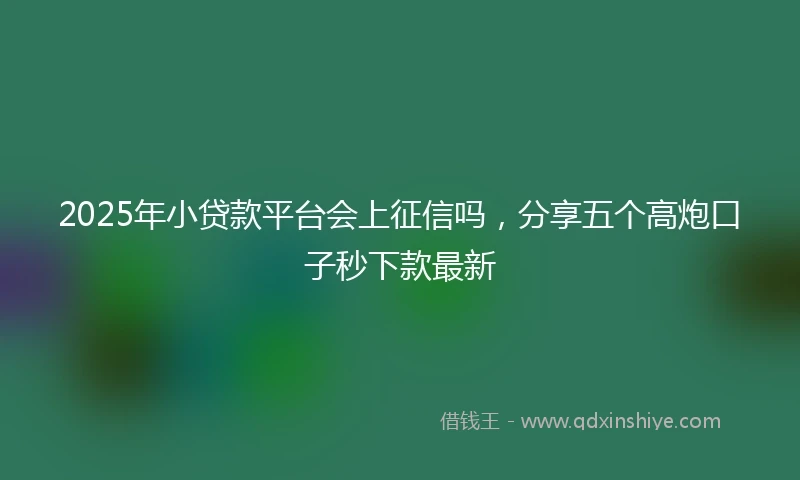 2025年小贷款平台会上征信吗，分享五个高炮口子秒下款最新